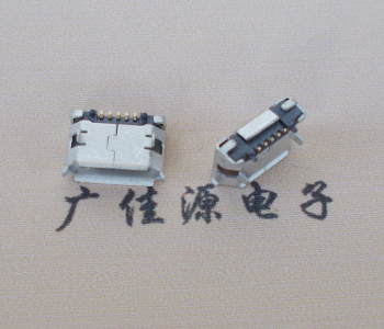 常平镇Micro USB 5pin接口 固定脚距6.4插板有柱卷边