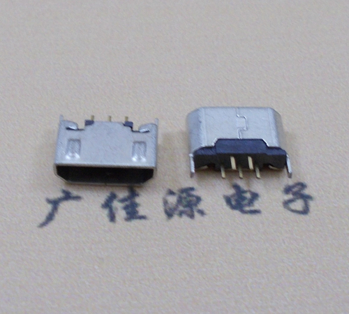 常平镇迈克USB 180度母座5p直插带地脚1.5端子直口
