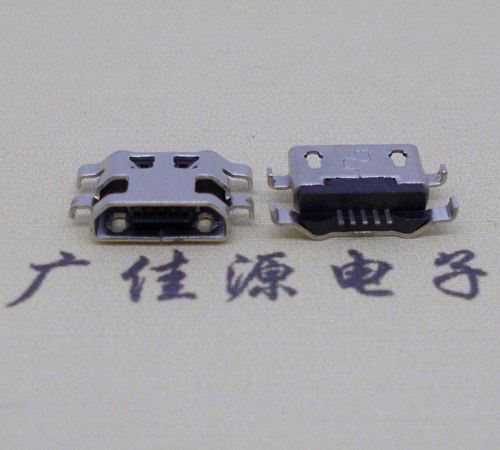 常平镇micro usb5p连接器 反向沉板1.6mm四脚插平口