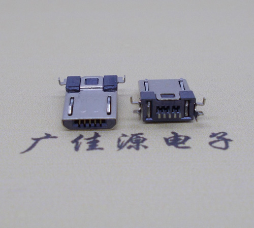 常平镇Micro usb焊板式公头贴片SMT款无弹超薄